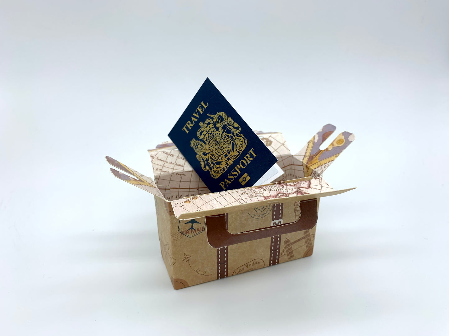 Mini Reversible Suitcase & Mini Passport (Navy with Gold foil) Reveal Gift bundle (DIY)