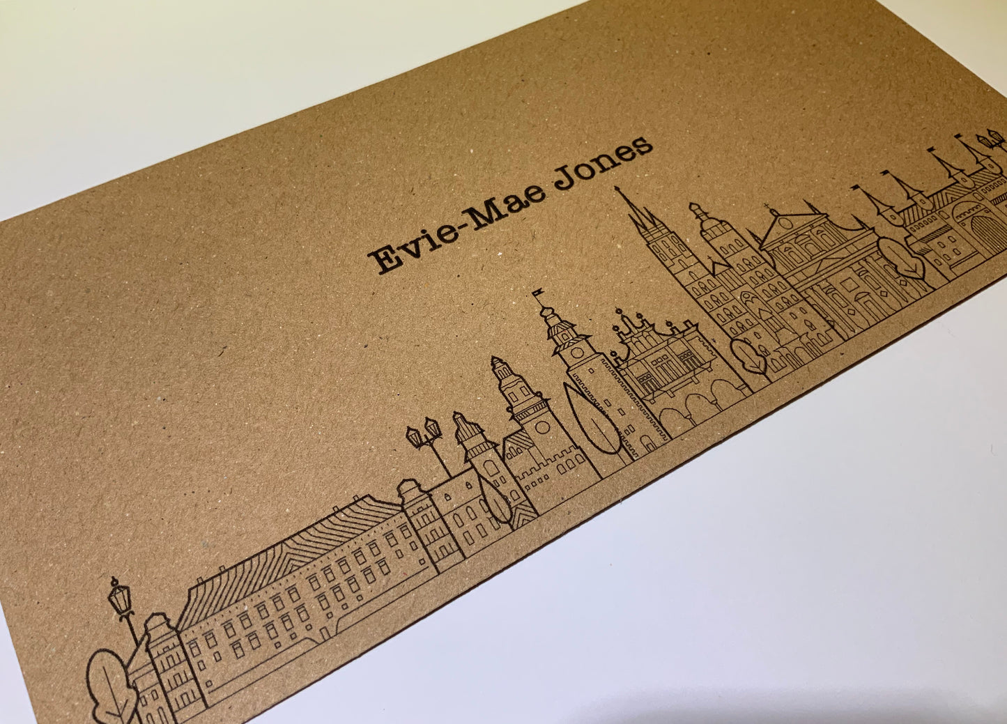 Krakow Personalised Travel Ticket & Envelope. Krakow holiday themed gift