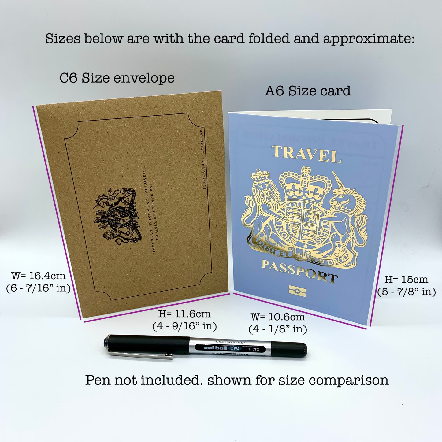 Passport (Baby Blue with Gold Foil) Card Reveal Gift bundle (DIY)