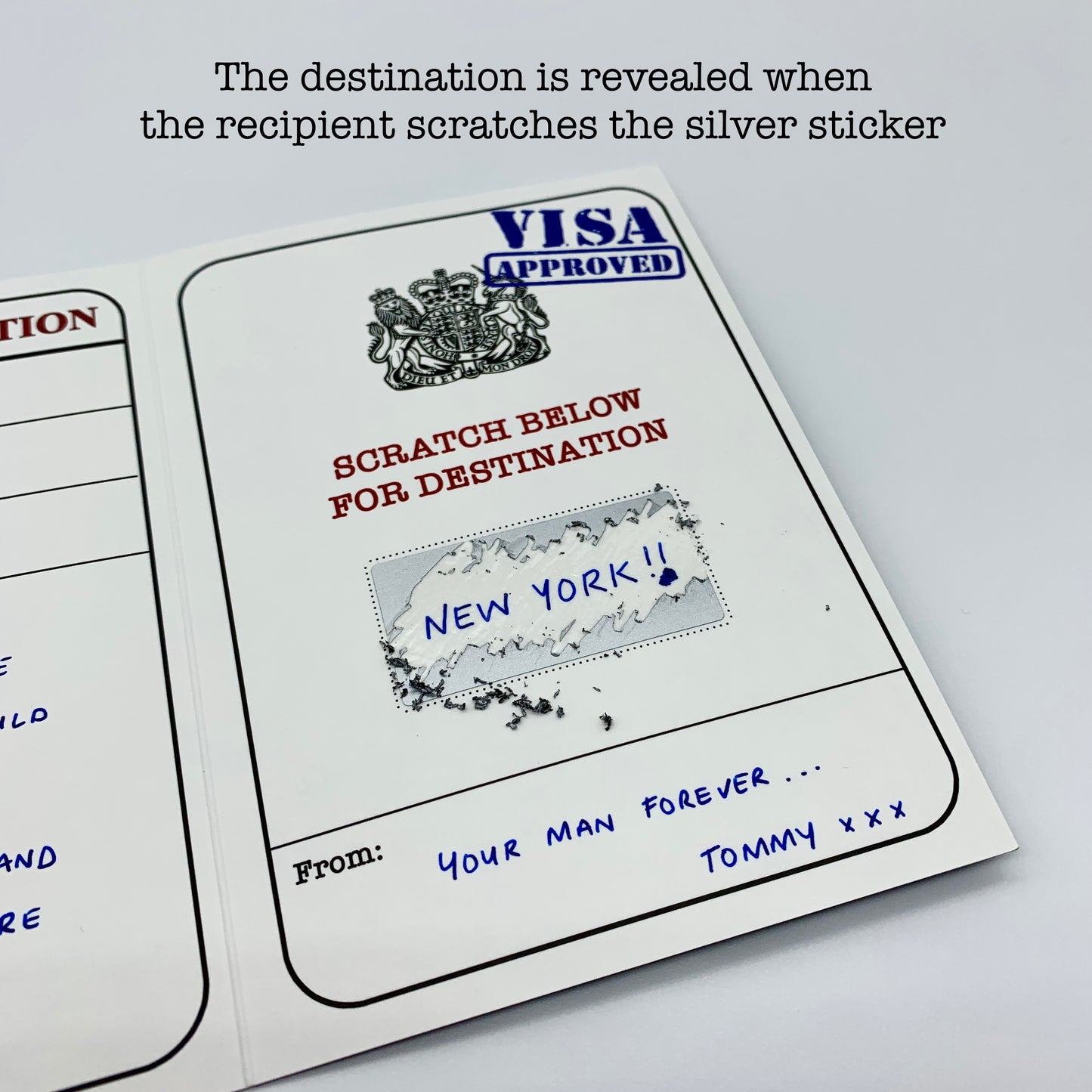 Passport (Navy with Gold Foil) Card Reveal Gift bundle (DIY)