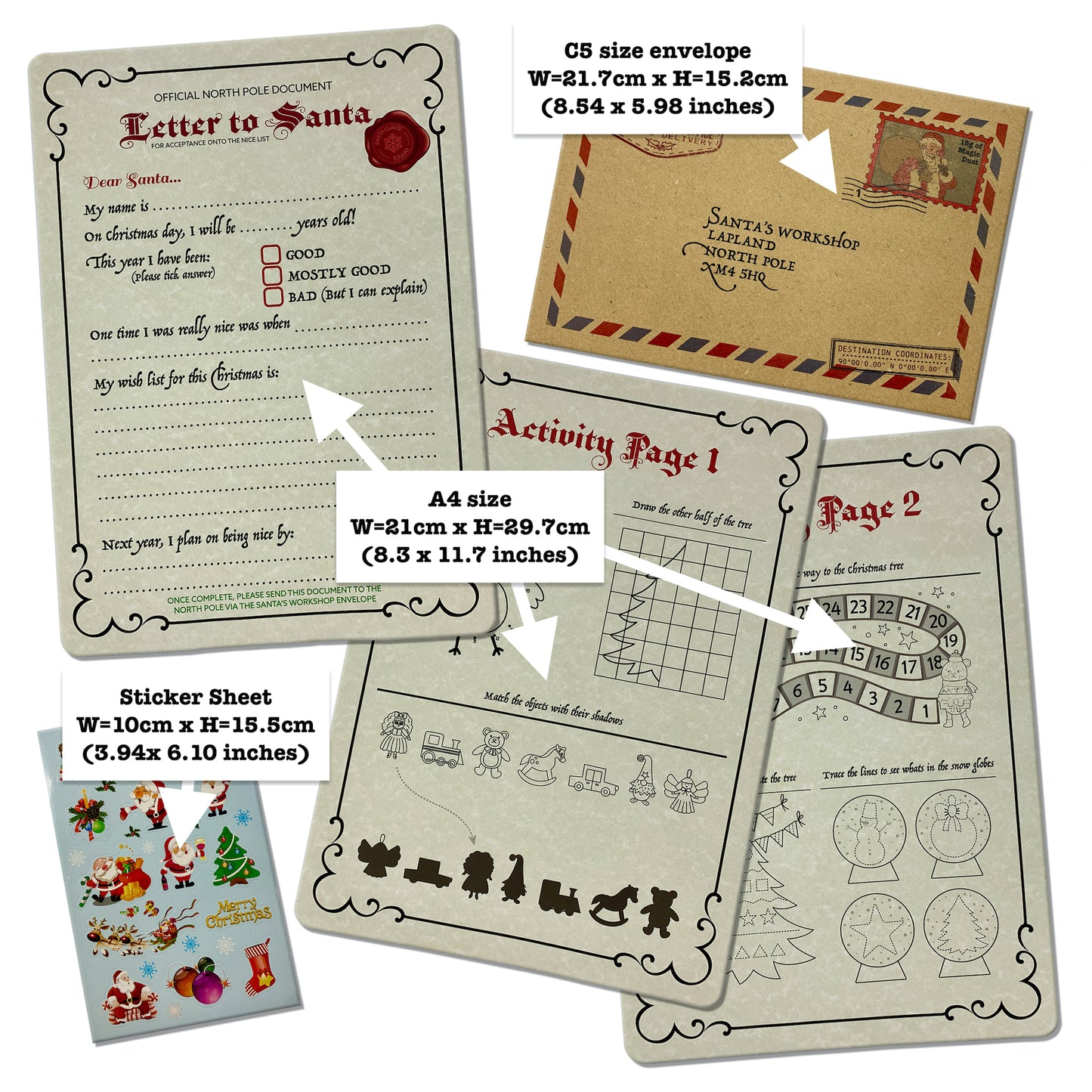 Vintage 'Letter to Santa' Keepsake Bundle Pack