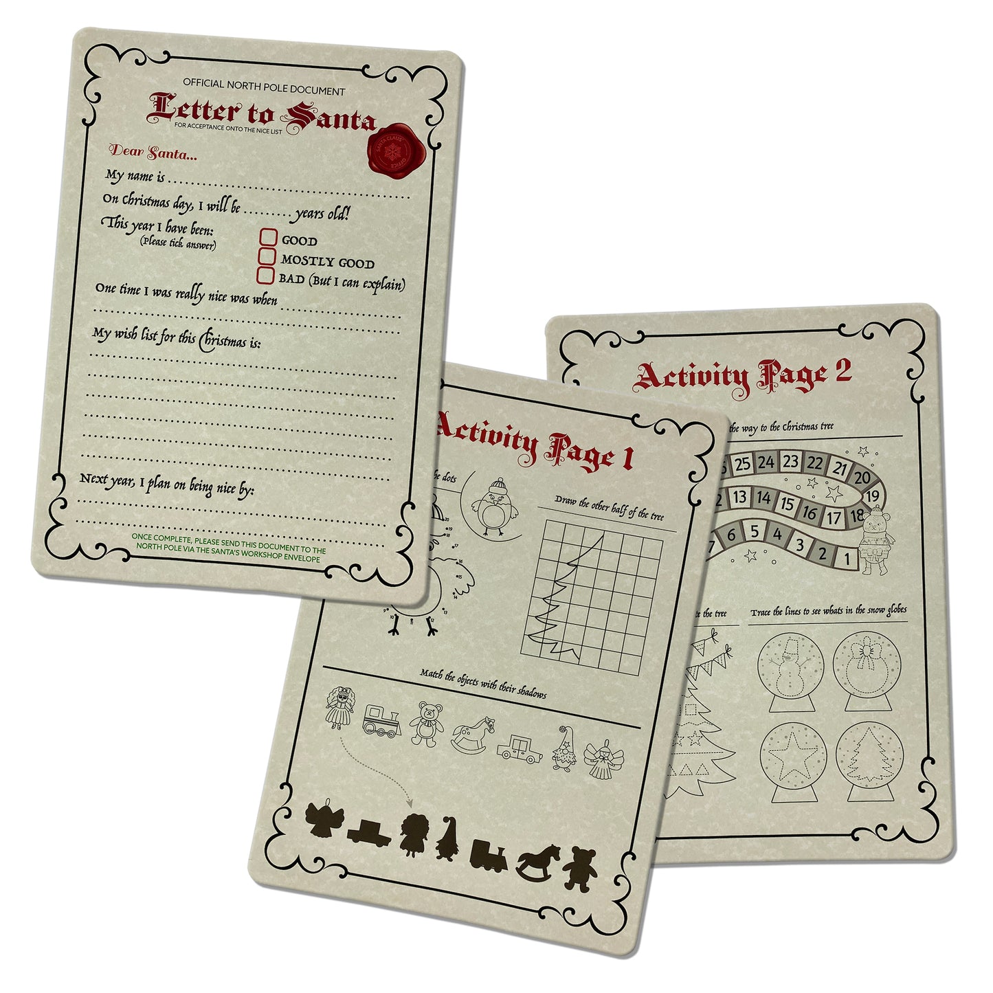 Vintage 'Letter to Santa' Keepsake Bundle Pack