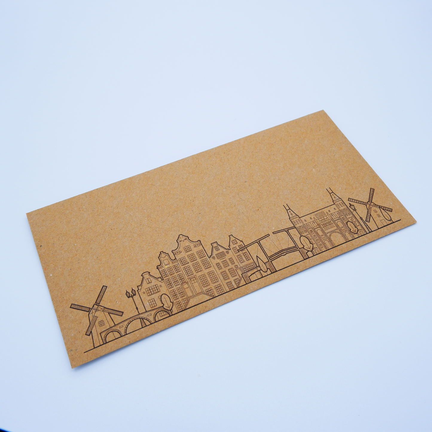 Amsterdam Travel Ticket (White with Gold Shimmer) & Envelope. Amsterdam holiday themed DIY gift