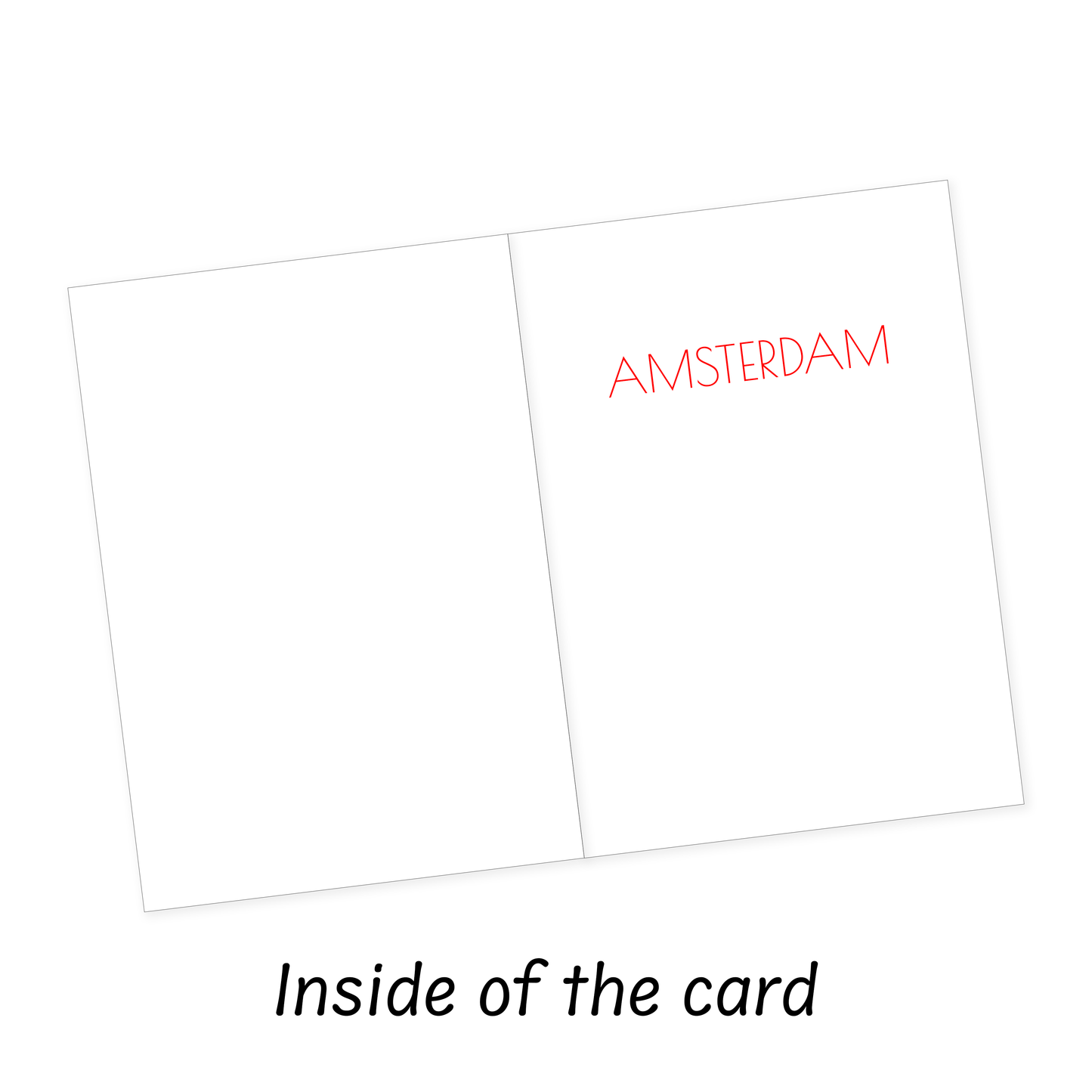 Amsterdam theme Surprise Reveal Greetings Card and Envelope (DIY) surprise holiday card