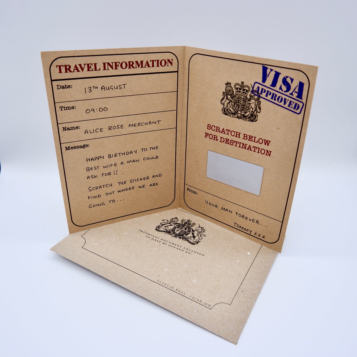 Passport (Brown) Card Reveal Gift bundle (DIY)