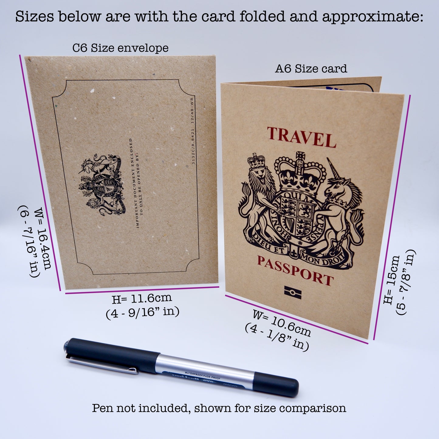 Passport (Brown) Card Reveal Gift bundle (DIY)