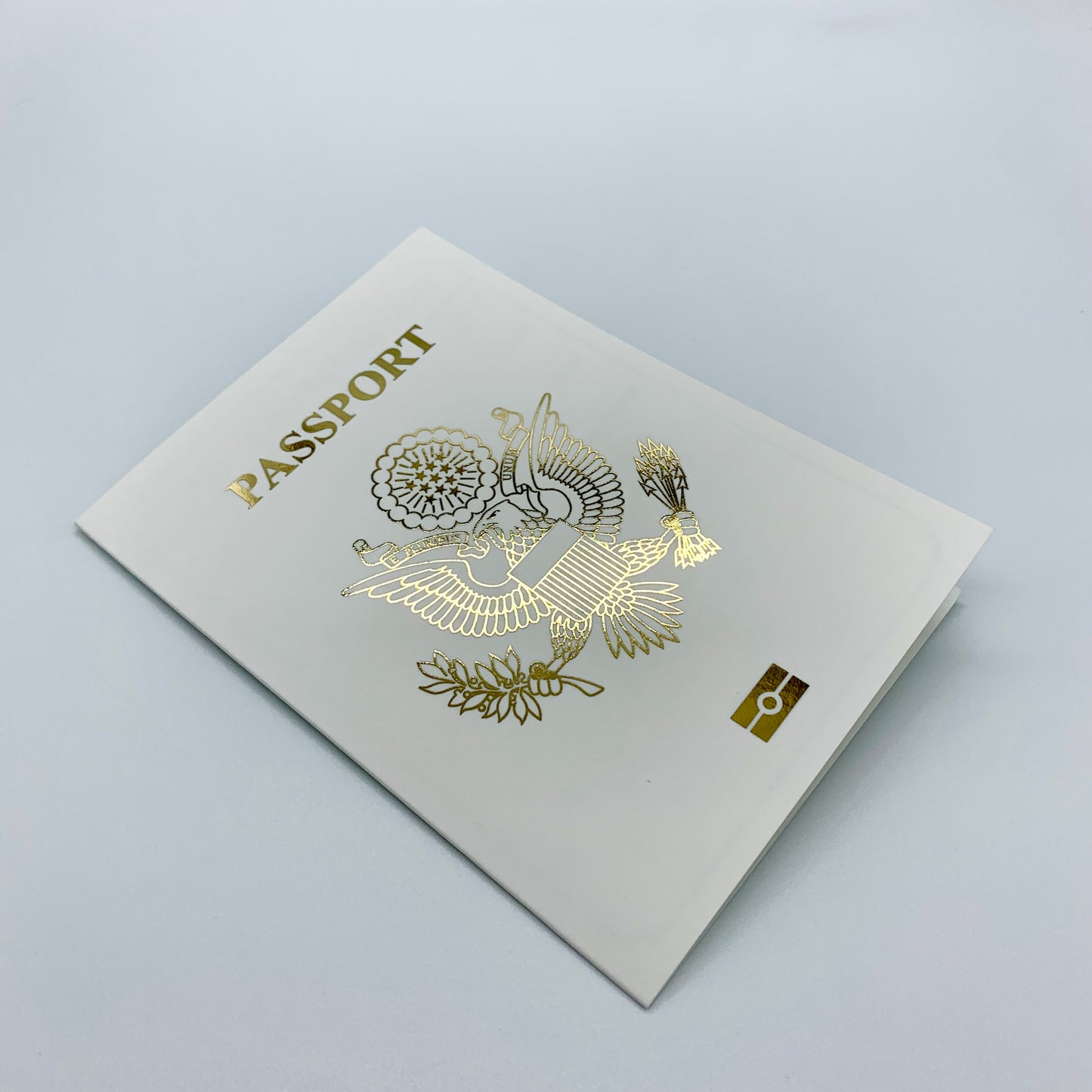 USA Passport (White with Gold Foil) Card Reveal Gift bundle (DIY)