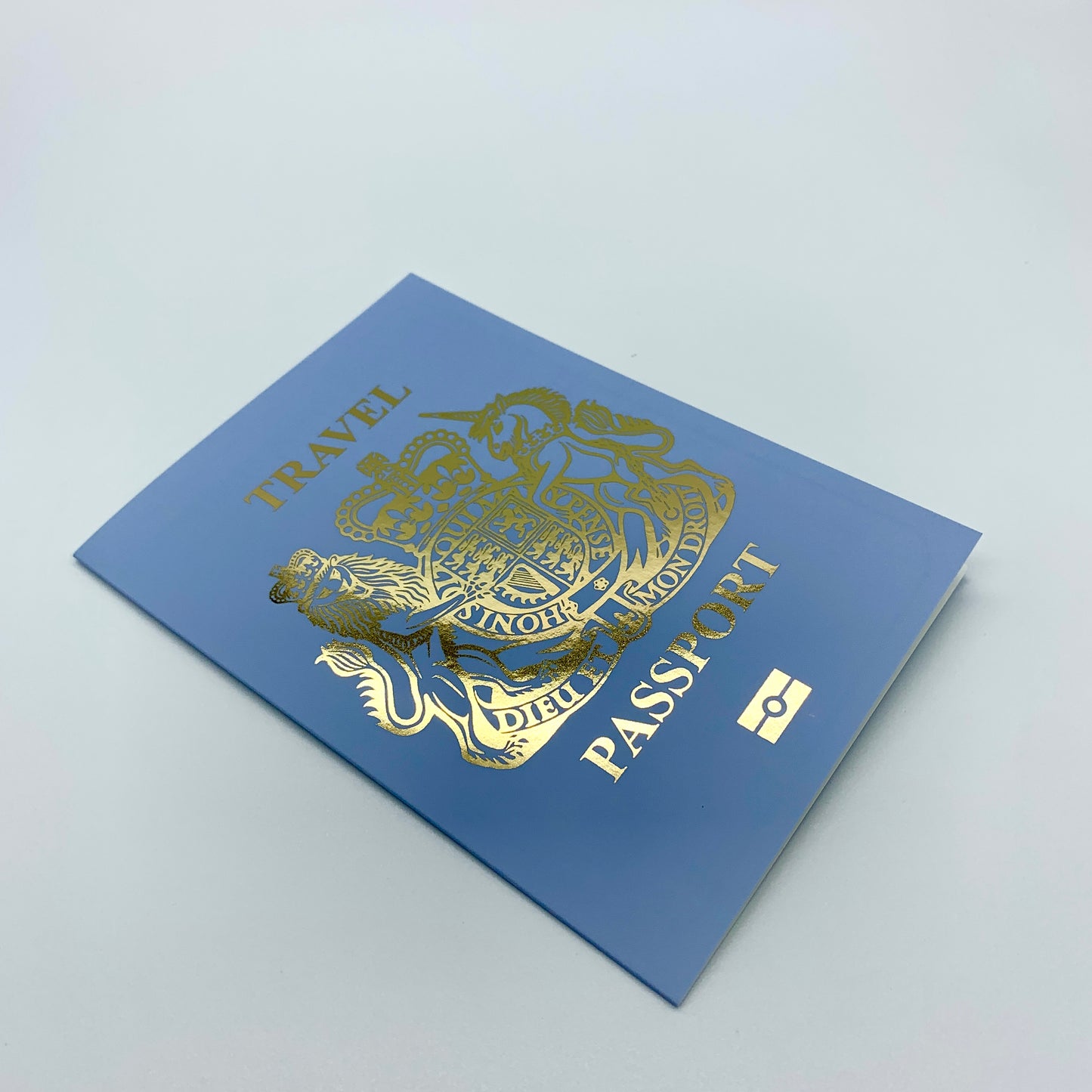 Passport (Baby Blue with Gold Foil) Card Reveal Gift bundle (DIY)