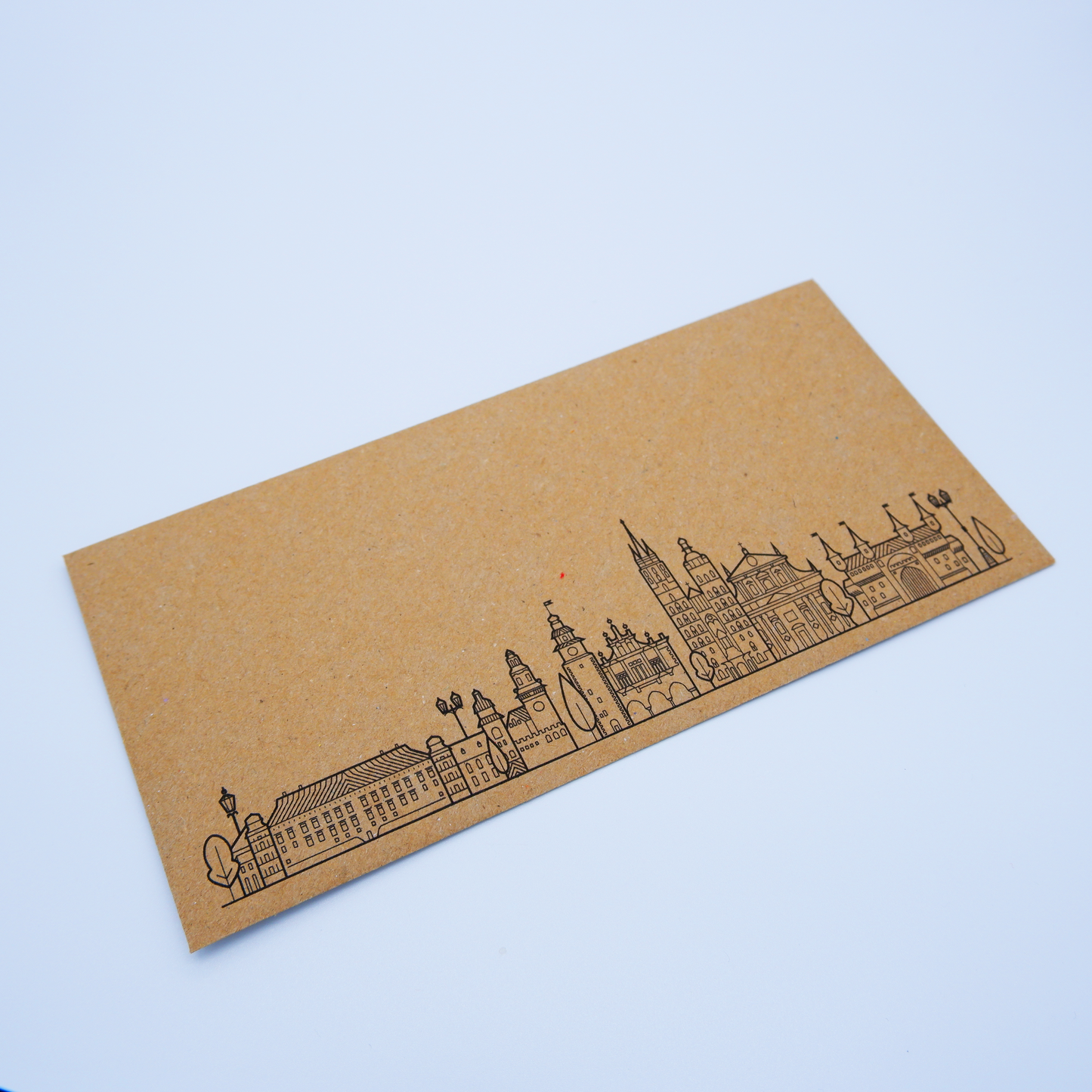 Krakow Travel Ticket (White with Gold Shimmer) & Envelope. Krakow holiday themed DIY gift