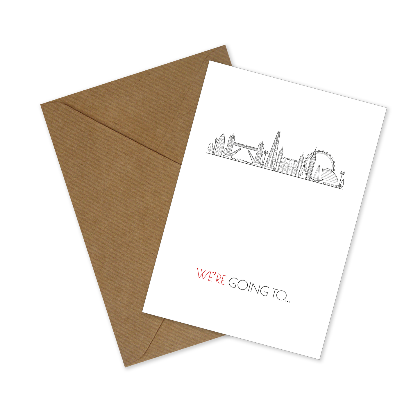 London theme Surprise Reveal Greetings Card and Envelope (DIY) surprise holiday card