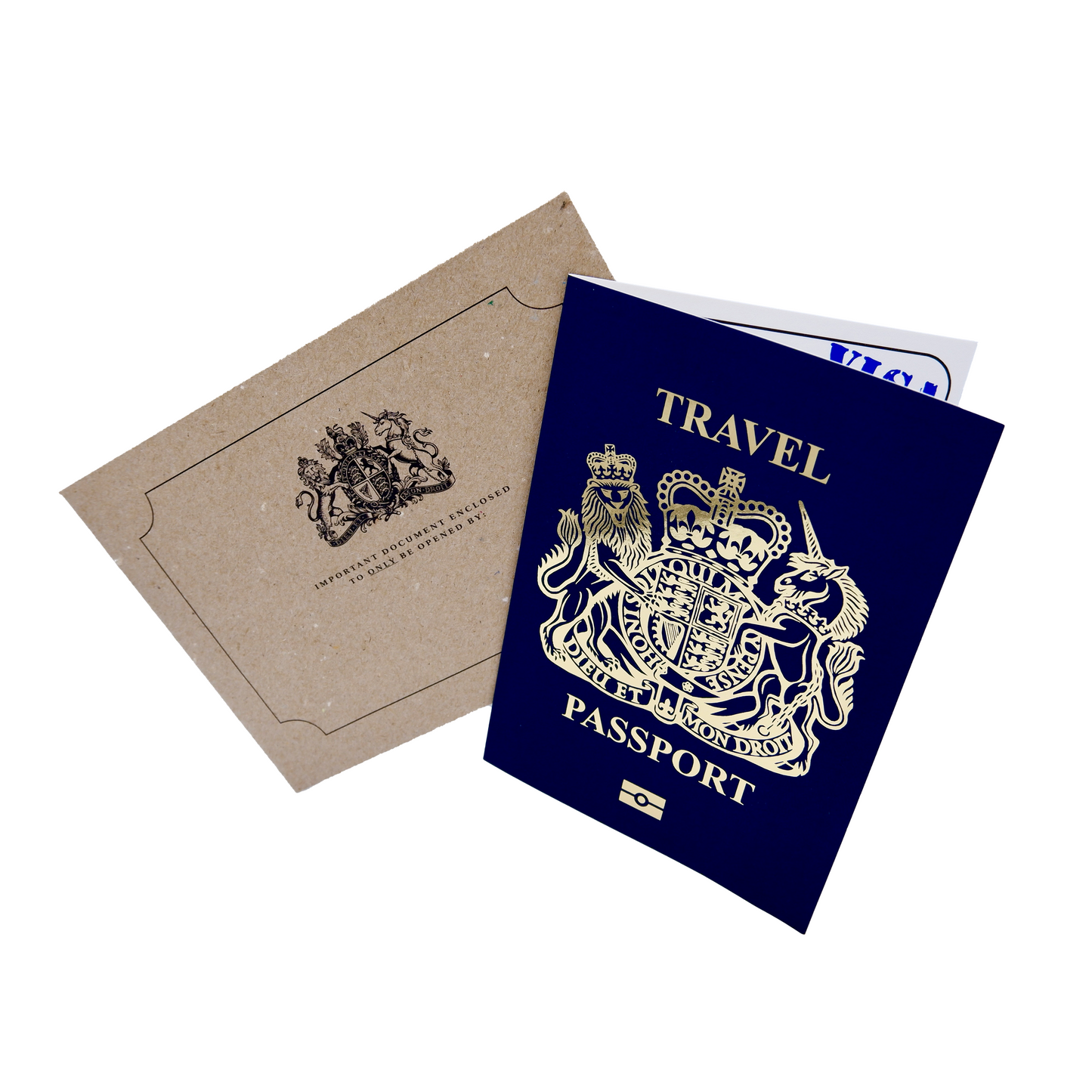 Passport (Navy with Gold Foil) Card Reveal Gift bundle (DIY)