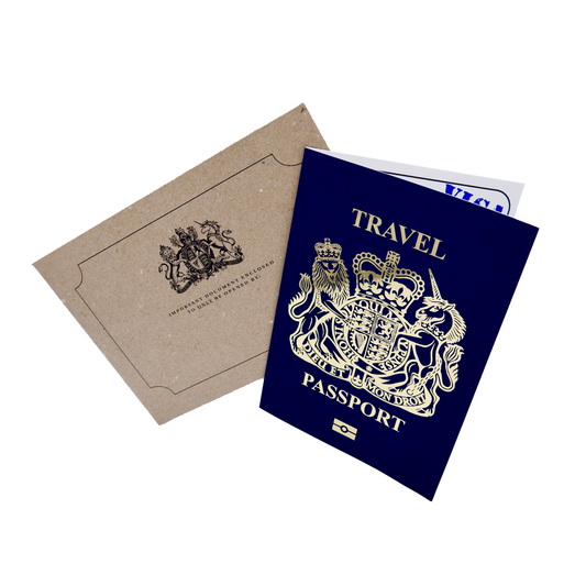 Passport (Navy with Gold Foil) Card Reveal Gift bundle (DIY)