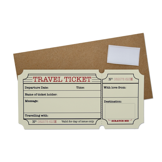 Travel Ticket (Ivory) Holiday Surprise Scratch and Reveal DIY Card