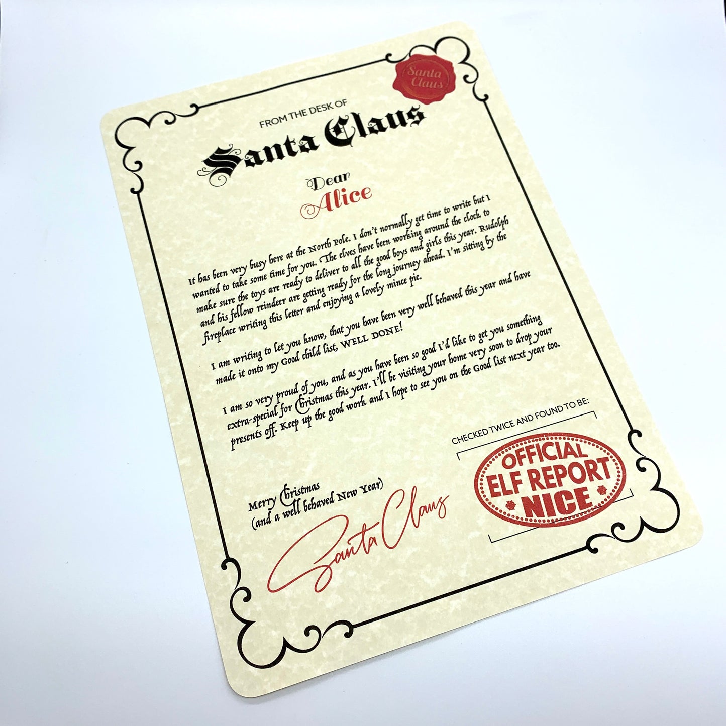 Personalised Letter, Certificate and Envelope from Santa Claus Bundle