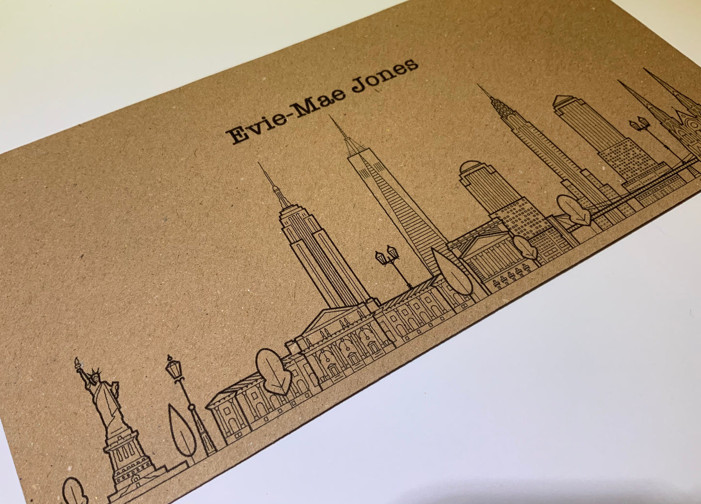 New York Personalised Travel Ticket & Envelope. New York holiday themed gift