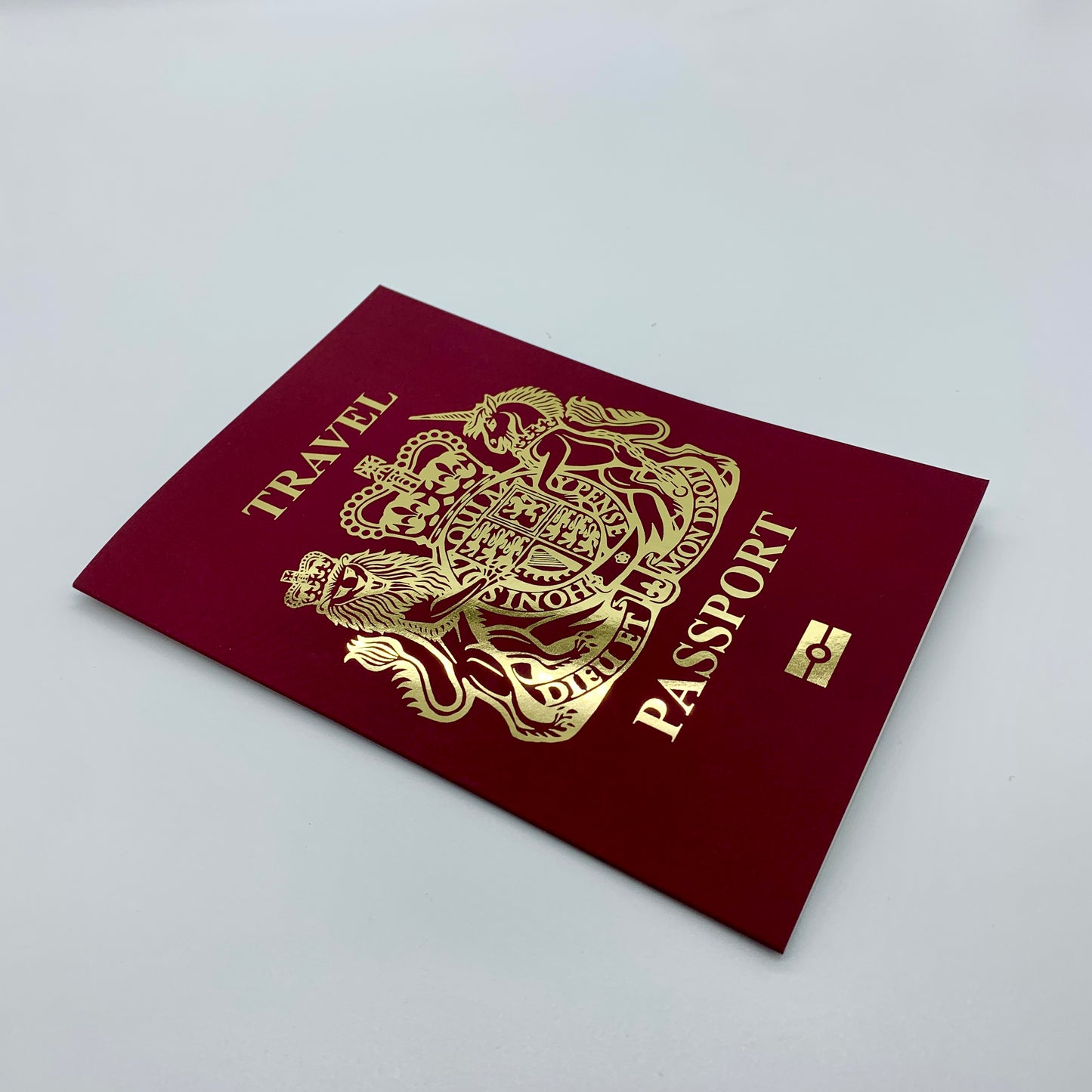 Passport (Burgundy / Red with Gold Foil) Card Reveal Gift bundle (DIY)