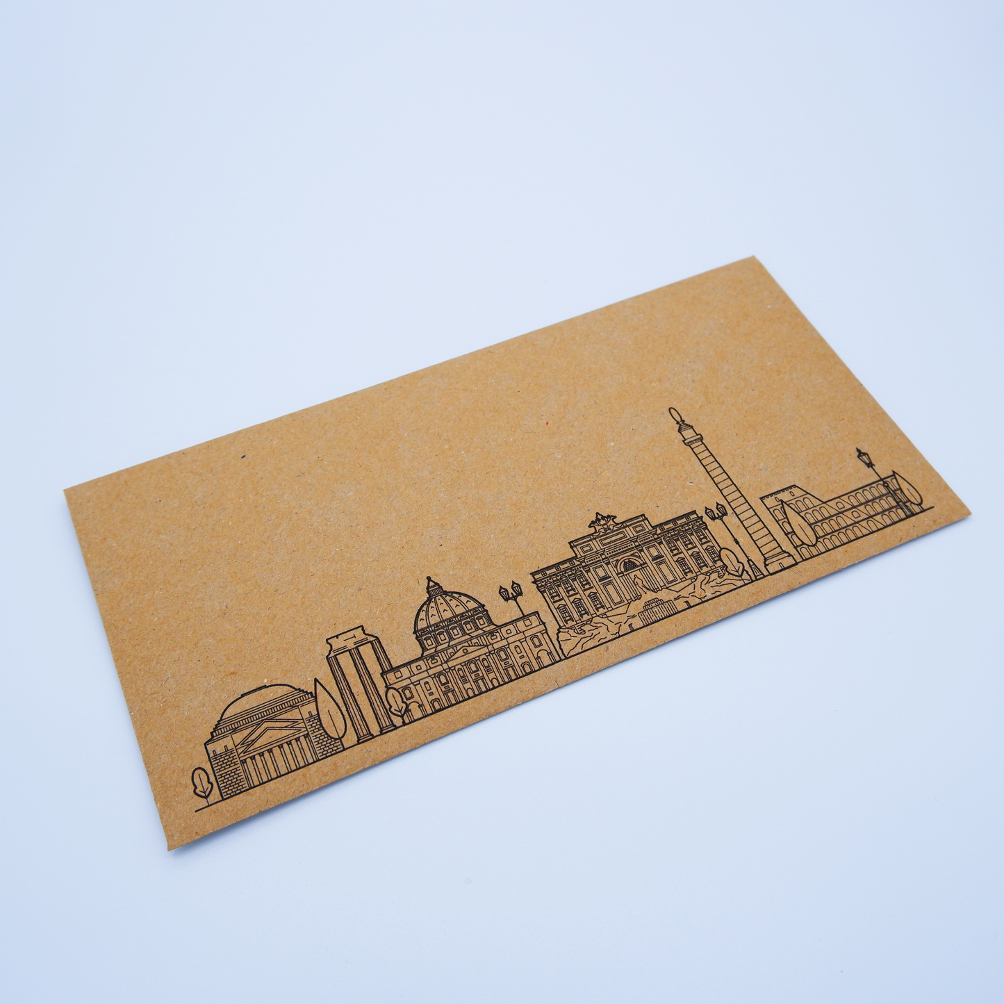 Rome Travel Ticket (White with Gold Shimmer) & Envelope. Rome holiday themed DIY gift