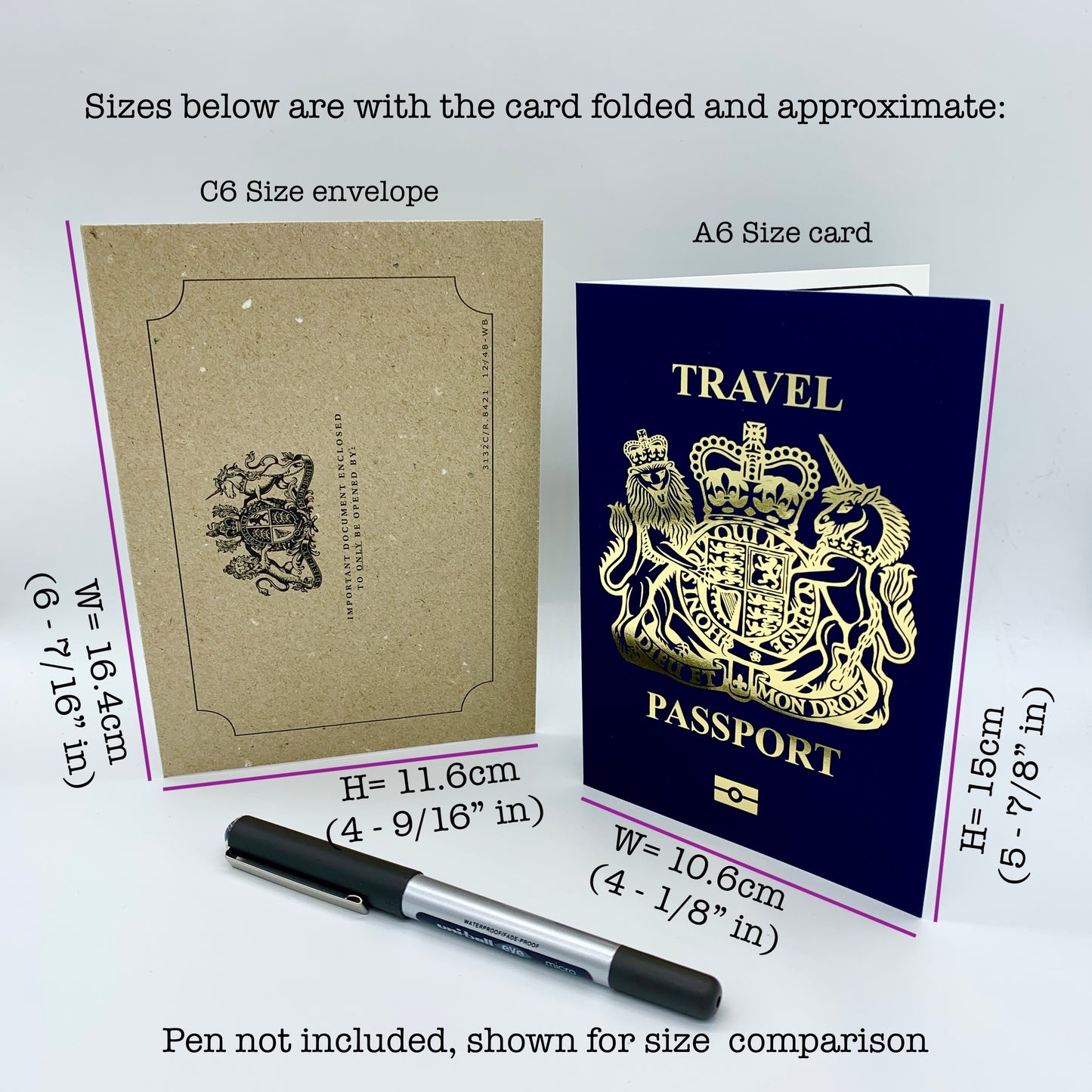 Passport (Navy with Gold Foil) Card Reveal Gift bundle (DIY)